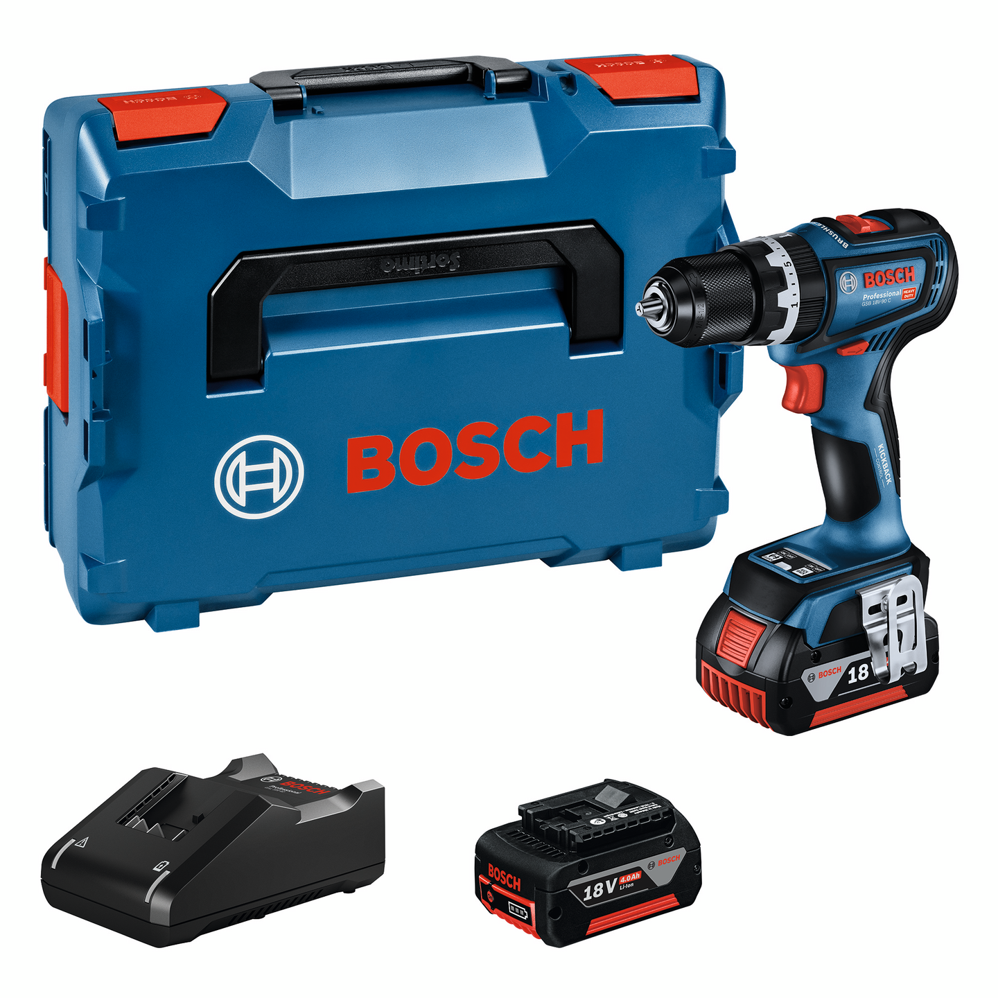 Akkuiskuporakone Bosch GSB 18V-90 C 2x4,0Ah L-Boxx