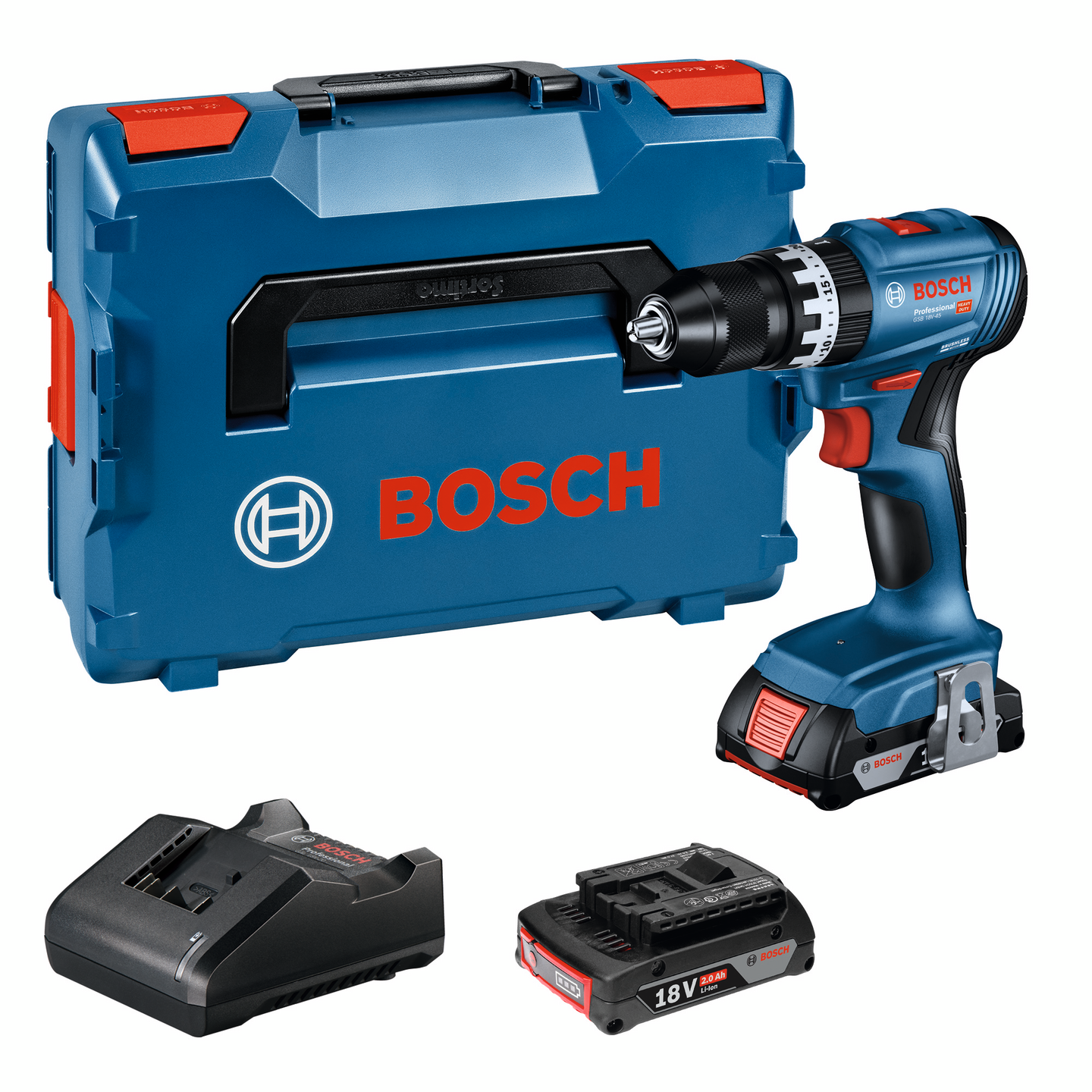 Akkuiskuporakone Bosch GSB 18V-45 2x2,0Ah L-Boxx