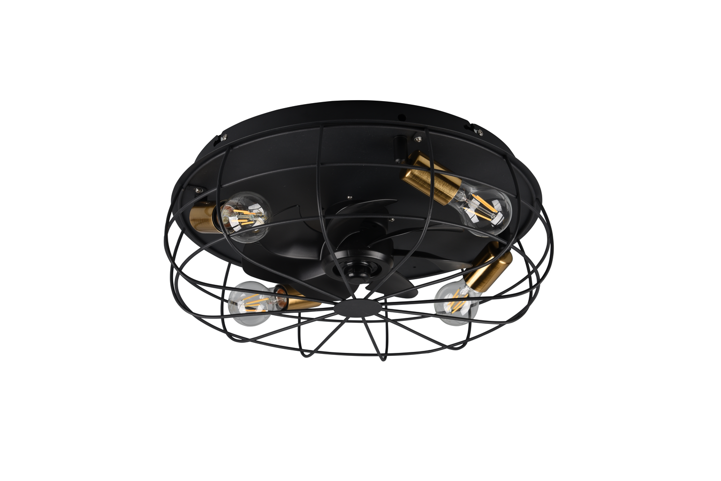 Tuuletinplafondi TRIO Trondheim 4xE27 Mattamusta