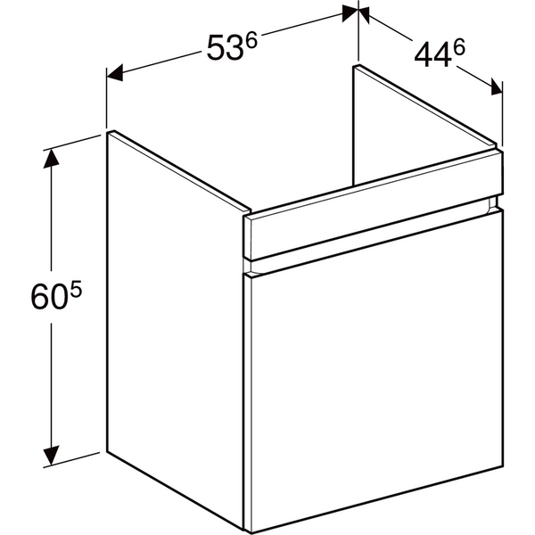 Allaskaappi Geberit Renova Plan L53,6 K60,6 S44,6cm hikkoripuu vaalea