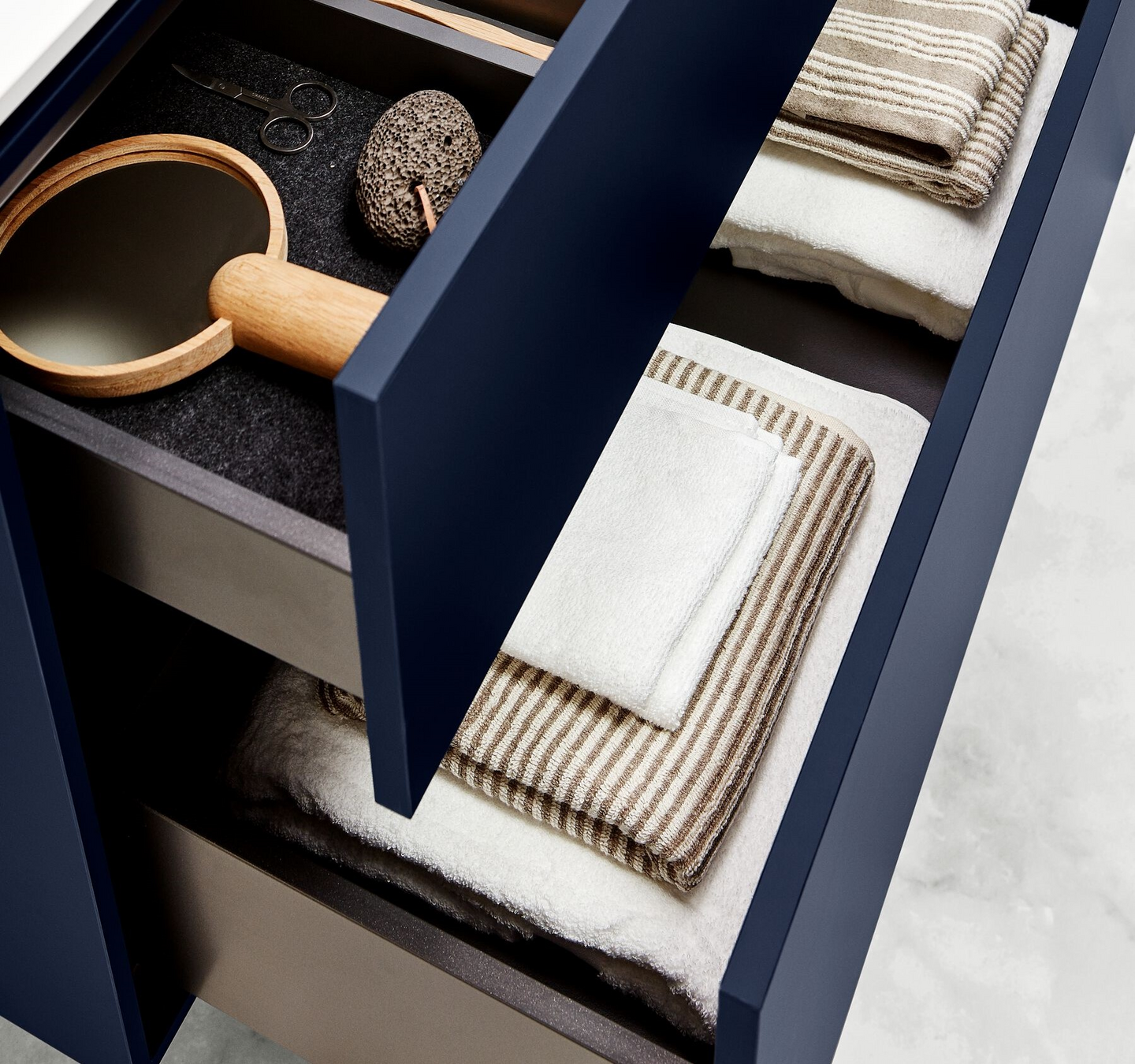 Allaskaappipaketti IDO Sense Art 90cm slim design laatikoilla yönsininen