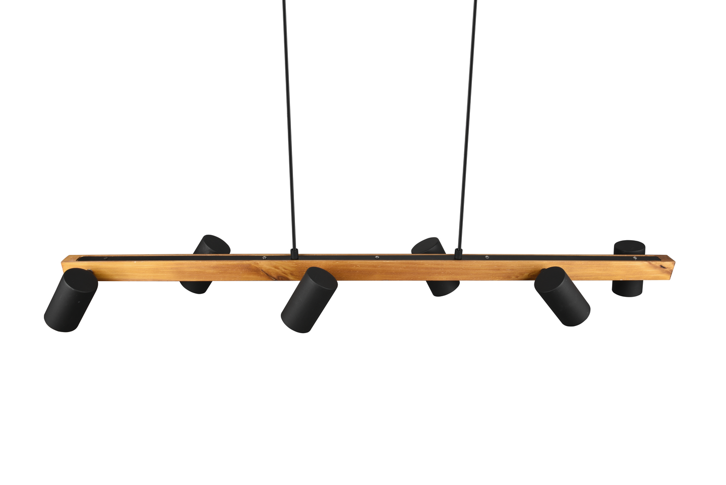 Riippuvalaisin TRIO Marley GU10 6-osainen 115cm mattamusta/puu