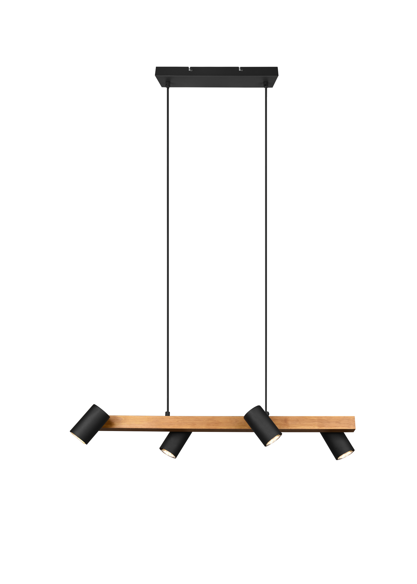 Riippuvalaisin TRIO Marley GU10 4-osainen 80cm mattamusta/puu