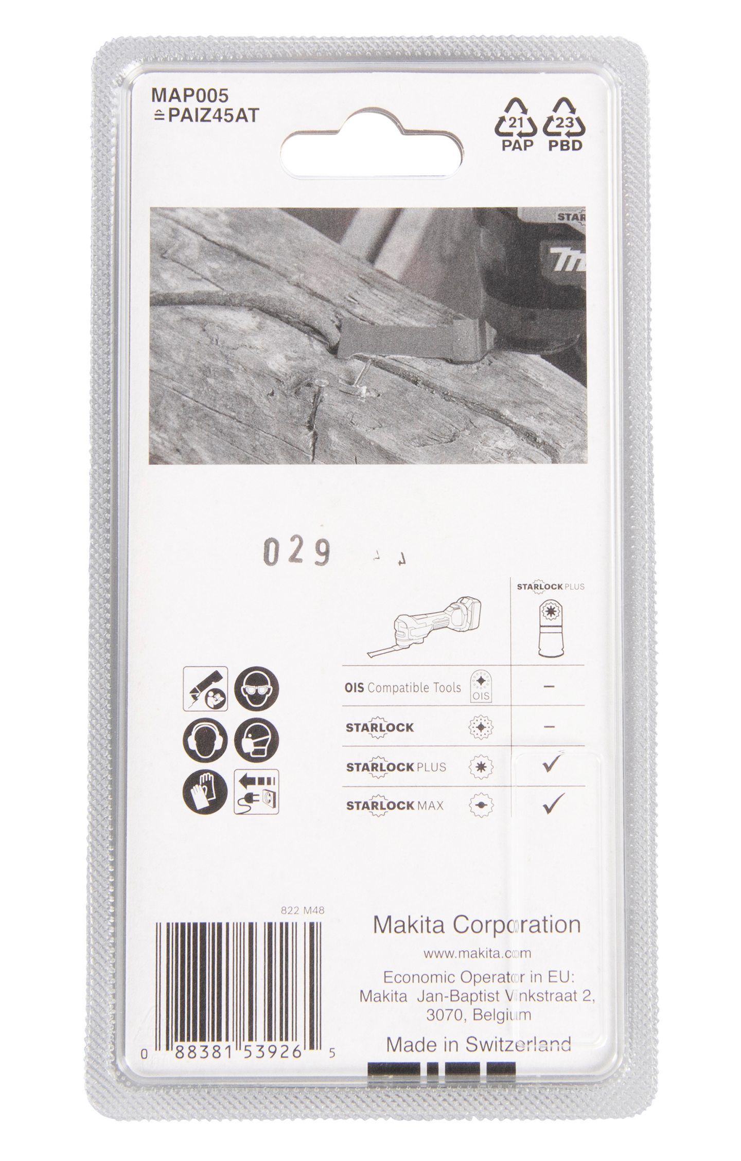 Sahanterä upotukseen Makita 45mm HM Starlock Plus