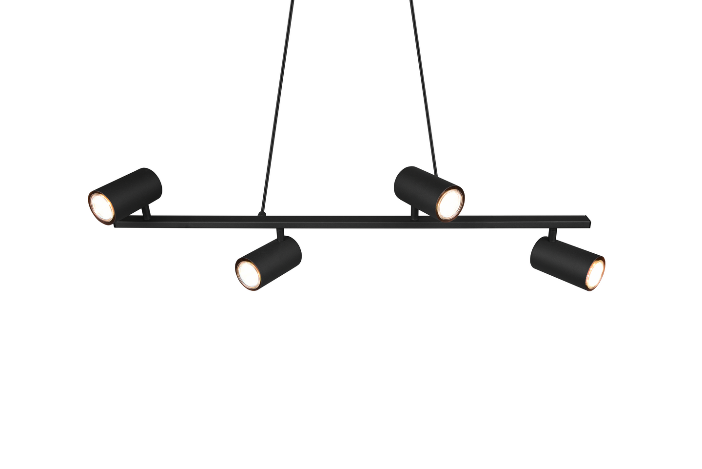 Riippuvalaisin TRIO Marley GU10 4-osainen 80cm mattamusta