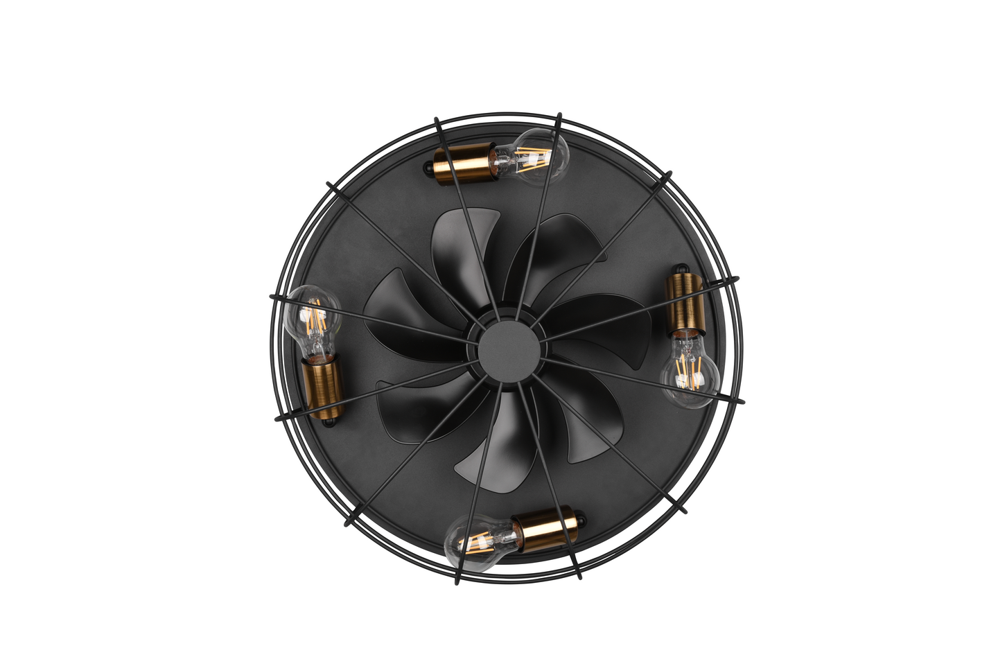 Tuuletinplafondi TRIO Trondheim 4xE27 Mattamusta