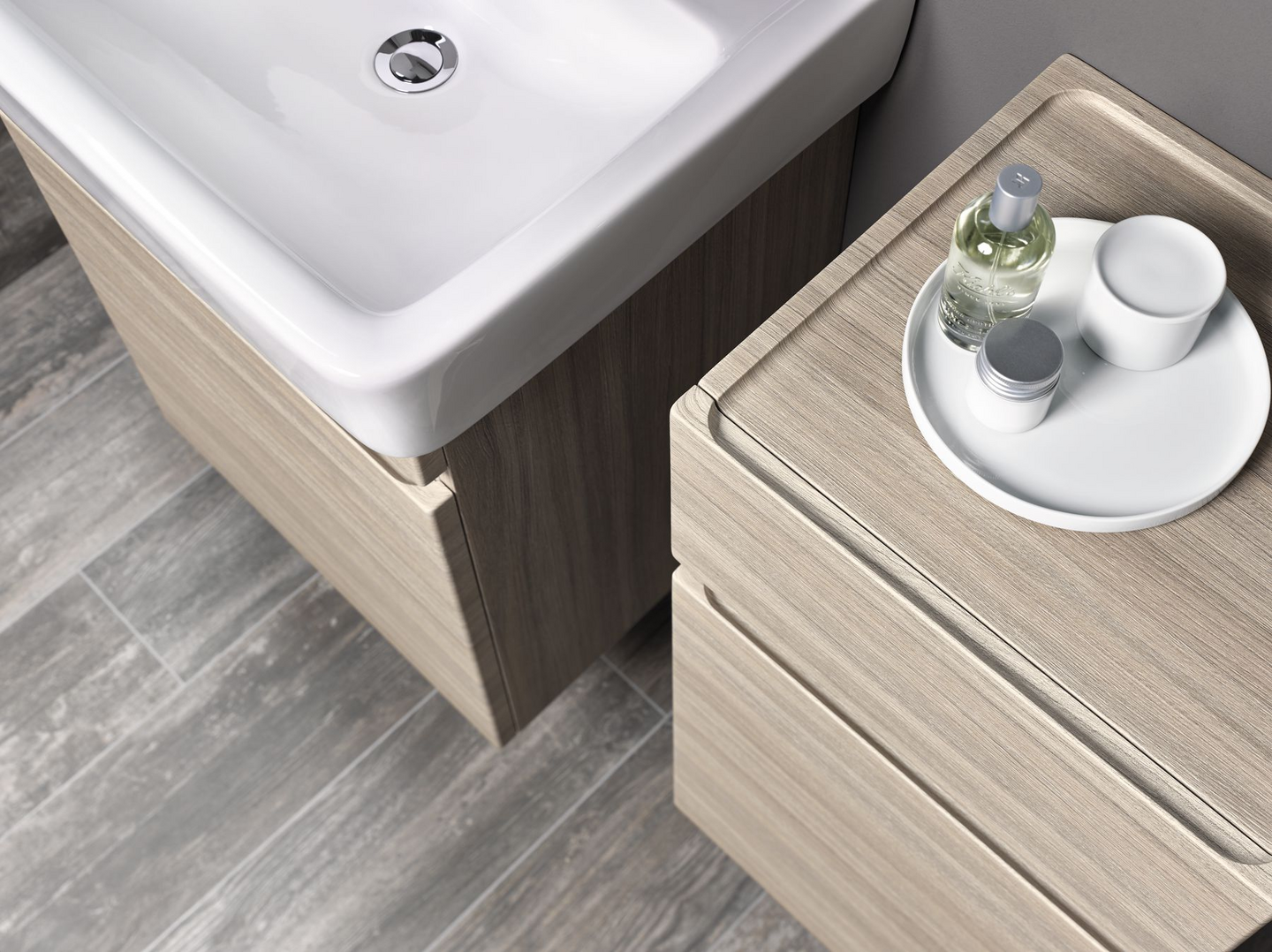 Sivukaappi Geberit Renova Plan L39 K70 S36cm vaalea hikkoripuu