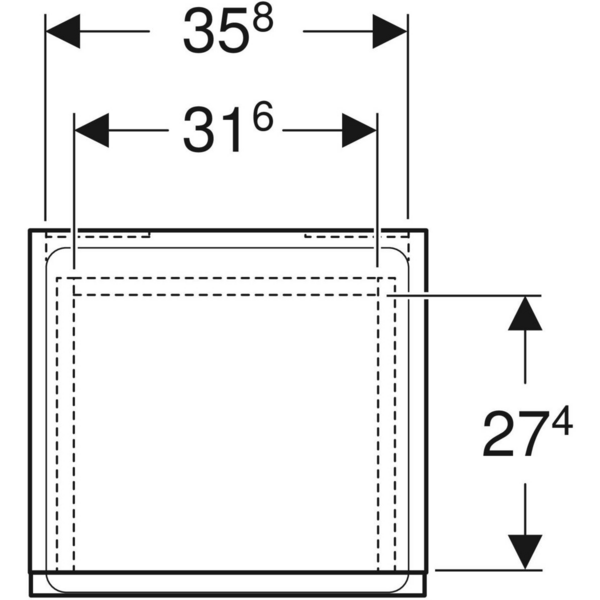 Sivukaappi Geberit Renova Plan L39 K70 S36cm vaalea hikkoripuu