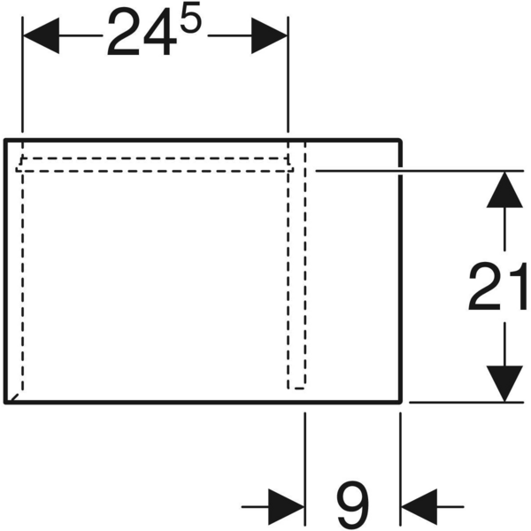 Sivuelementti Geberit iCon L37 K40 S24,5cm tammi/laava