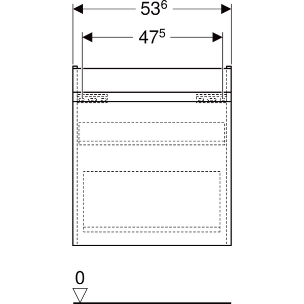 Allaskaappi Geberit Renova Plan L53,6 K60,6 S44,6cm hikkoripuu vaalea