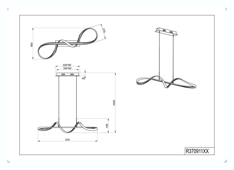 Riippuvalaisin TRIO Perugia led 4500lm 4000K kromi