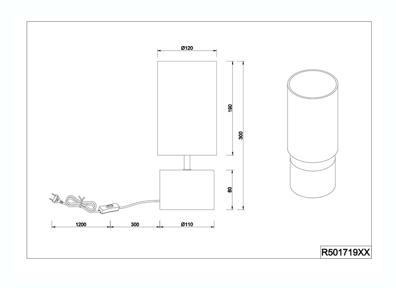 Pöytävalaisin TRIO Woody E14 30cm pyöreä valkoinen/puu