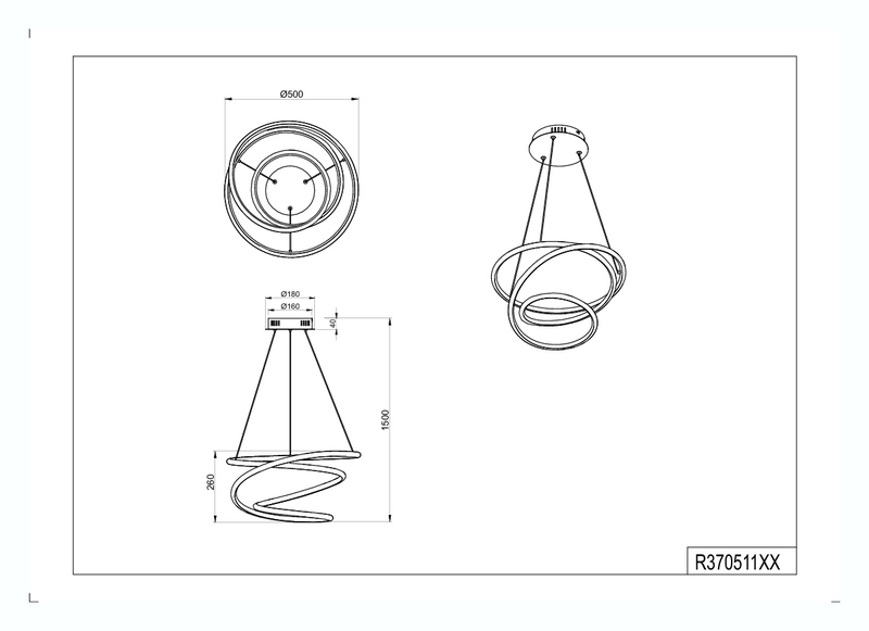 Riippuvalaisin TRIO Bologna led 5100lm 4000K mattavalkoinen