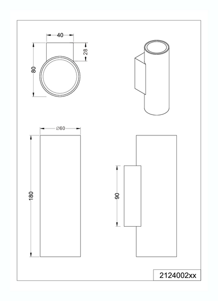 Seinävalaisin TRIO Marley 2xGU10 mattamusta