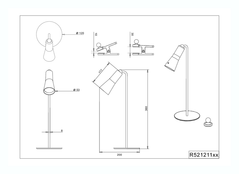 Pöytävalaisin TRIO Maxi Led 200lm mattavalkoinen ladattava