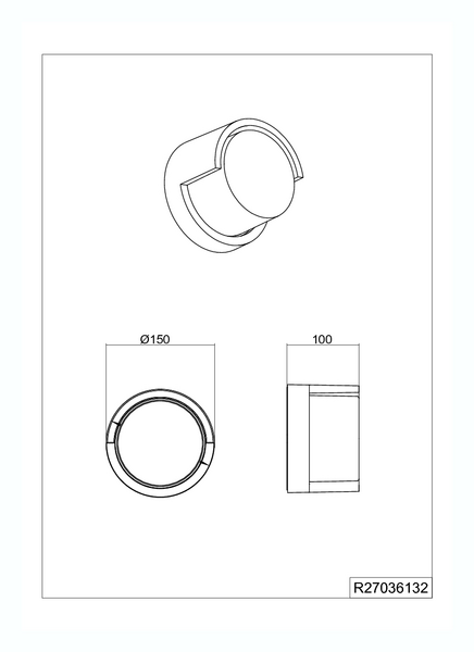 Seinävalaisin TRIO Puno Led 800lm pyöreä mattamusta