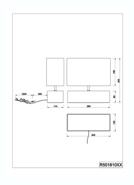 Pöytävalaisin TRIO Woody E27 30cm musta/puu