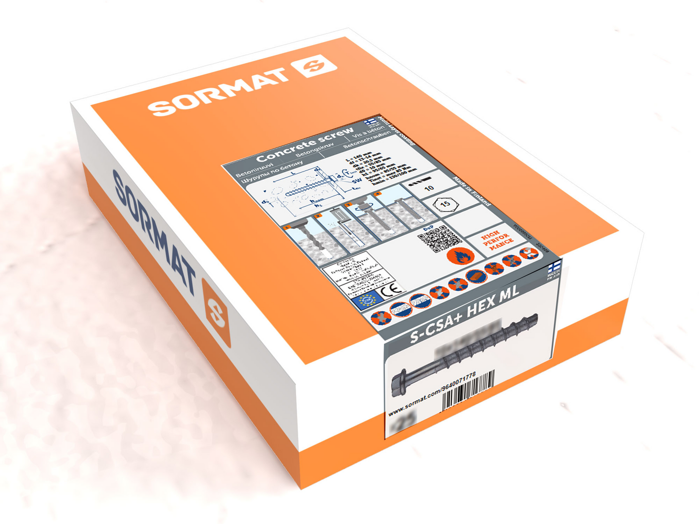 Betoniruuvi Sormat S-CSA+ 14x150/35/85 SW21 ML pinnoitettu 10kpl