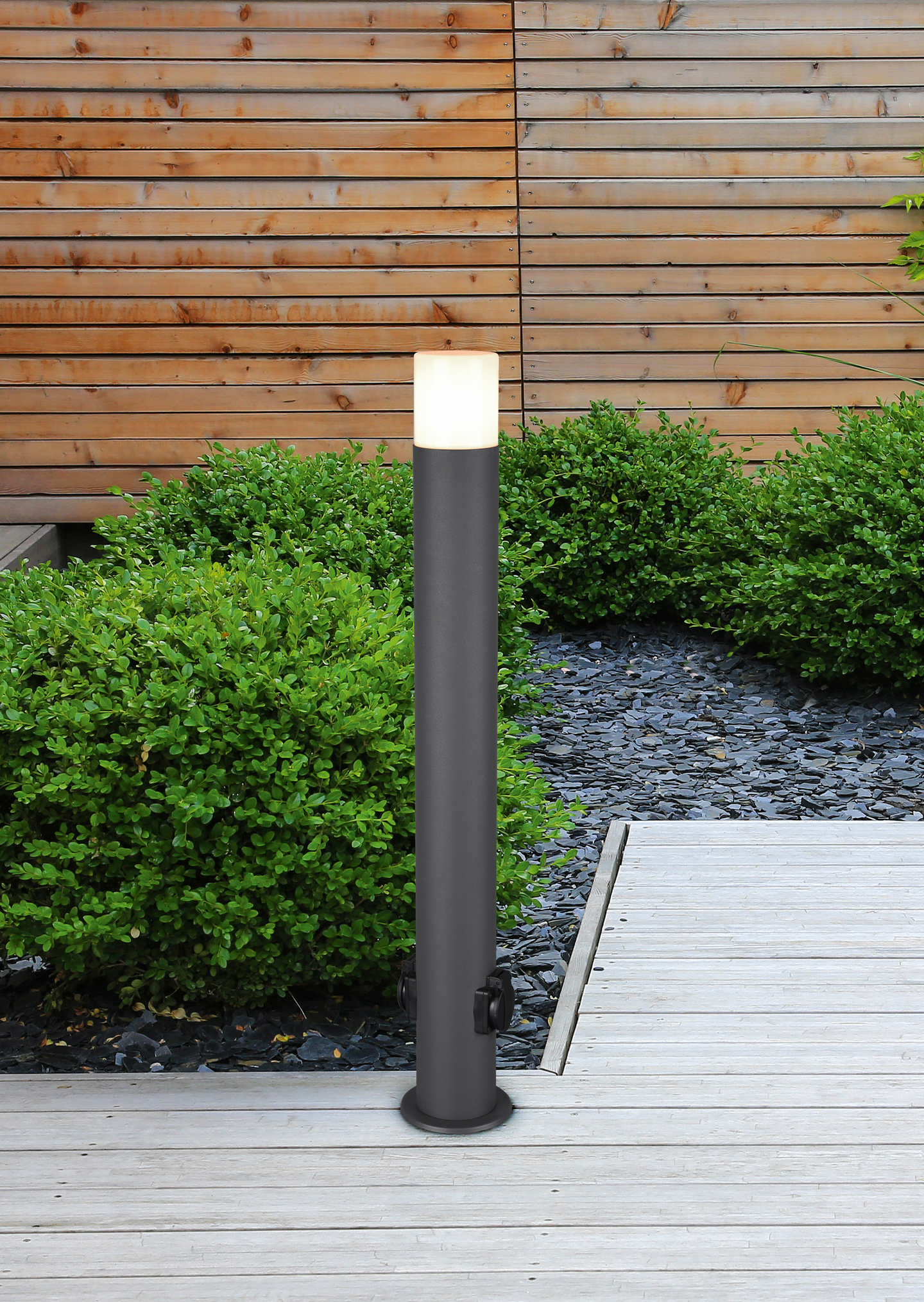 Ulkopylväsvalaisin TRIO Hoosic E27 80cm antrasiitti pistorasialla