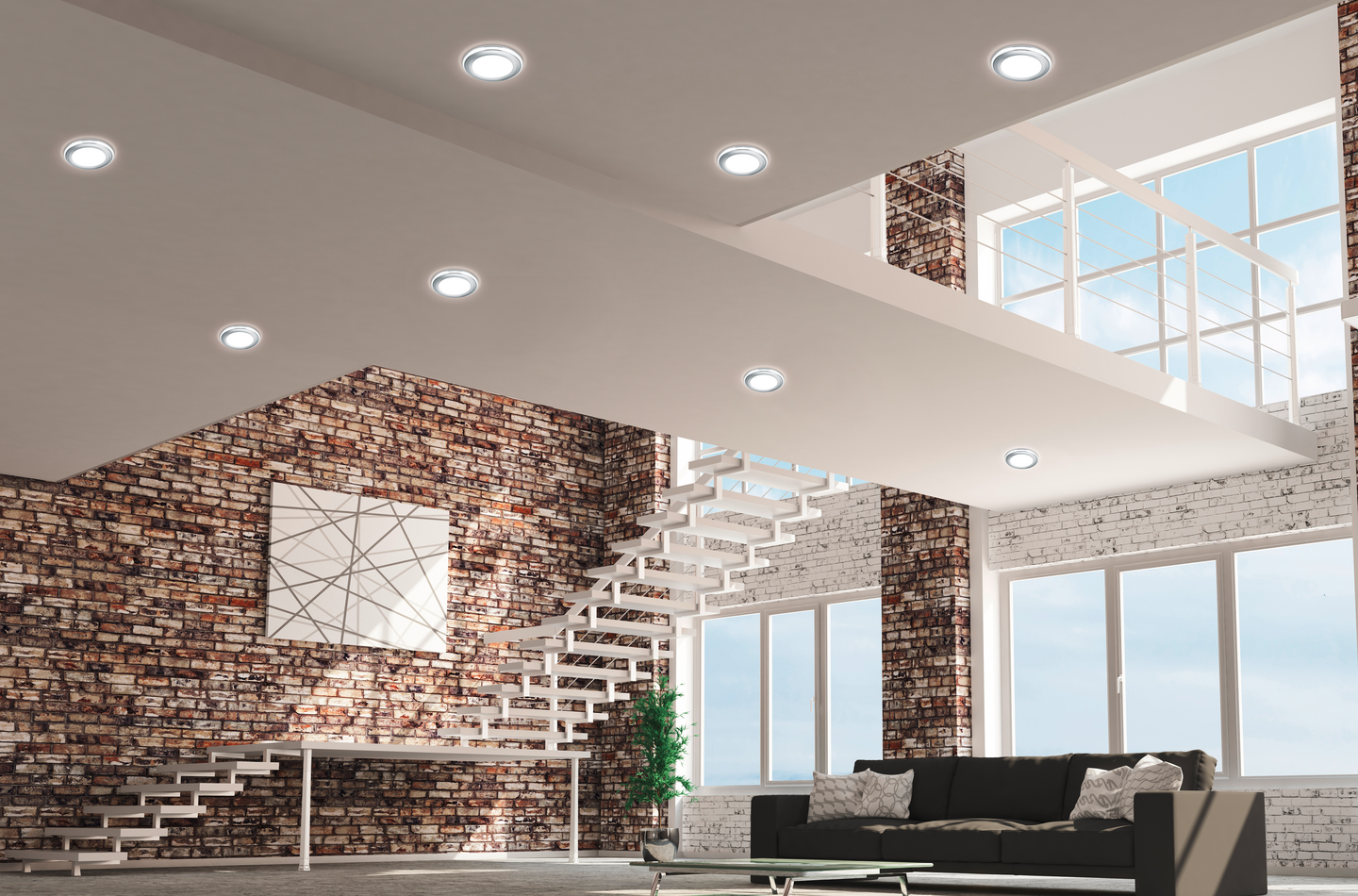 Uppospotti TRIO Aura Led 1040Lm 14cm kromi
