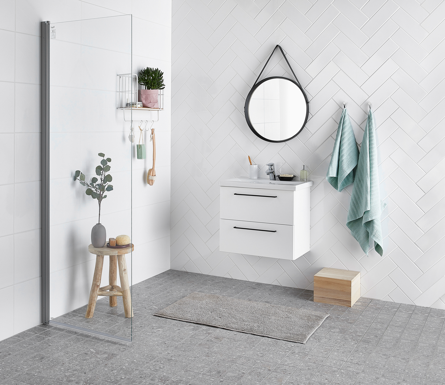 Allaskaappi Cello Wave valkoinen L59 S38 K50cm 2 vetolaatikkoa