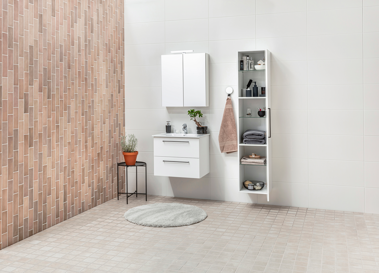 Allaskaappi Cello Wave valkoinen L59 S38 K50cm 2 vetolaatikkoa