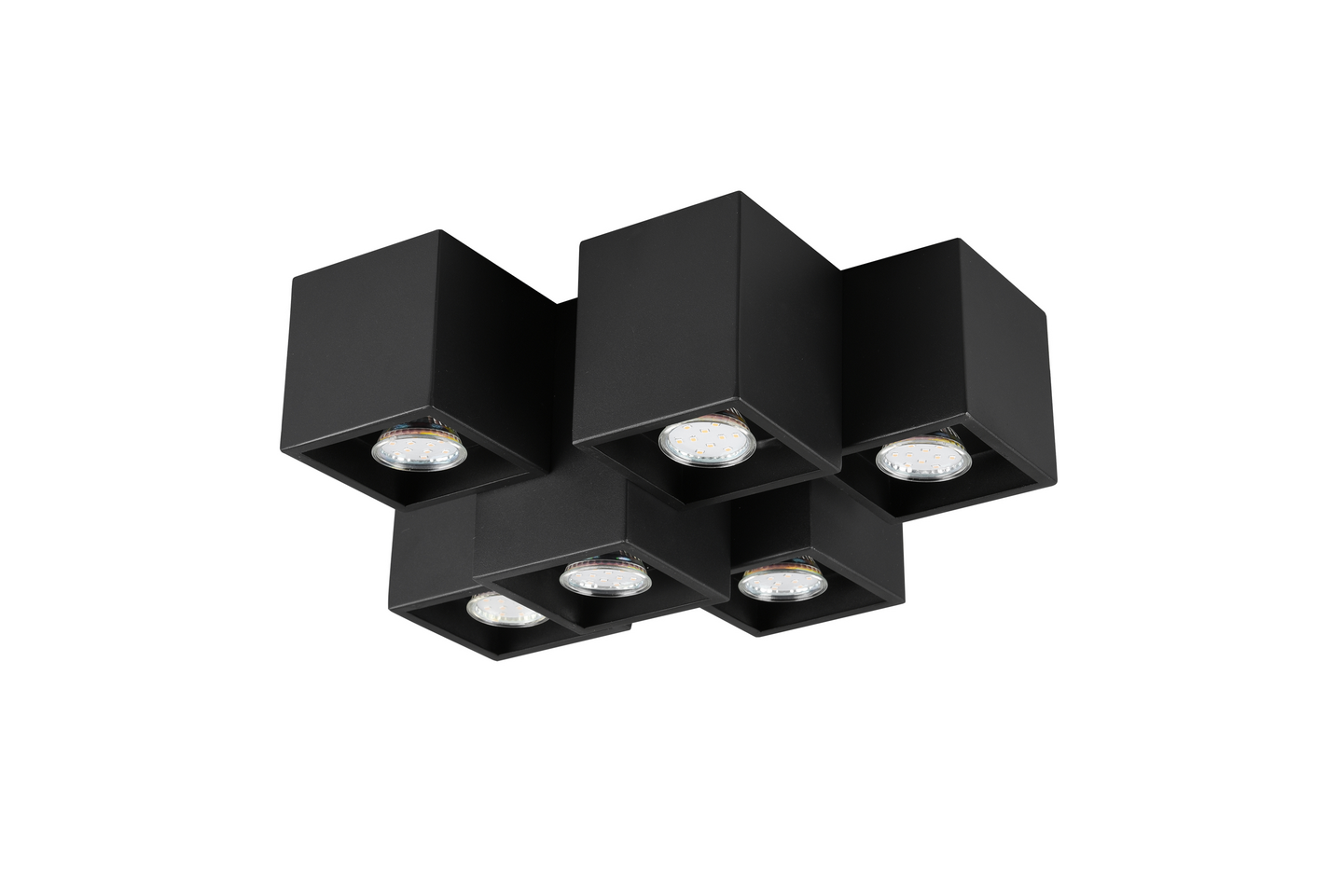 Kattovalaisin TRIO Fernando GU10 6-osainen mattamusta