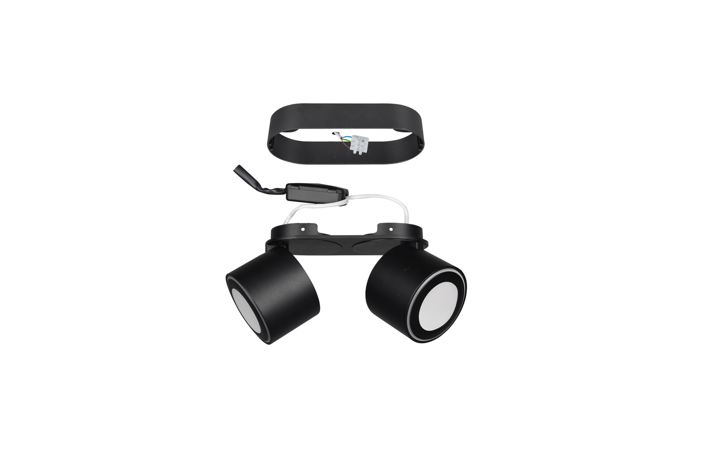 Uppo-/pintaspotti TRIO Taurus led 2x450lm 2-osainen mattamusta