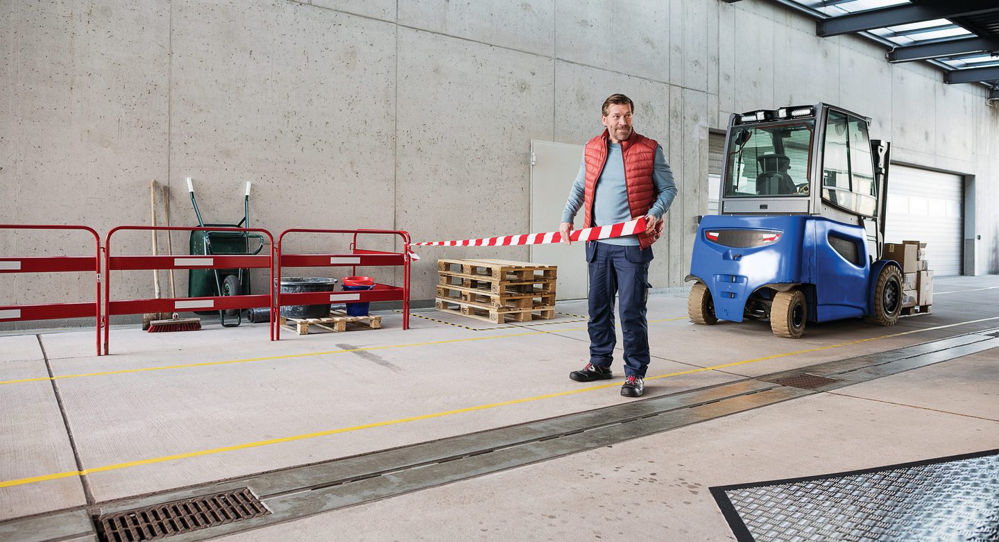 Varoitusteippi Tesa Signal Premium 50mmx66m punavalkoinen