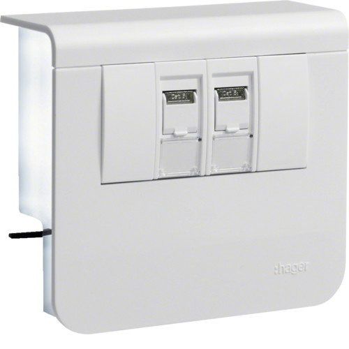 Listadatarasia Hager Tehalit SL20055 2xRJ45 Cat6A liikenteenvalkoinen