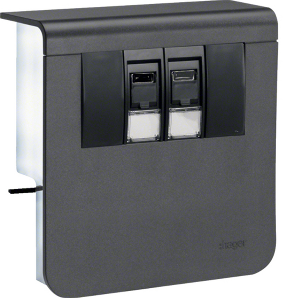 Listadatarasia Hager Tehalit SL20080 2xRJ45 Cat6 musta