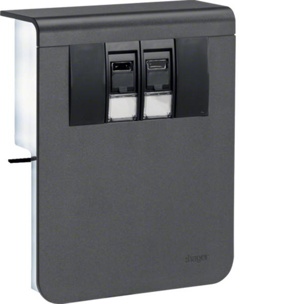 Listadatarasia Hager Tehalit SL20115 2xRJ45 Cat6 musta