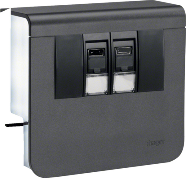 Listadatarasia Hager Tehalit SL20055 2xRJ45 Cat6 musta