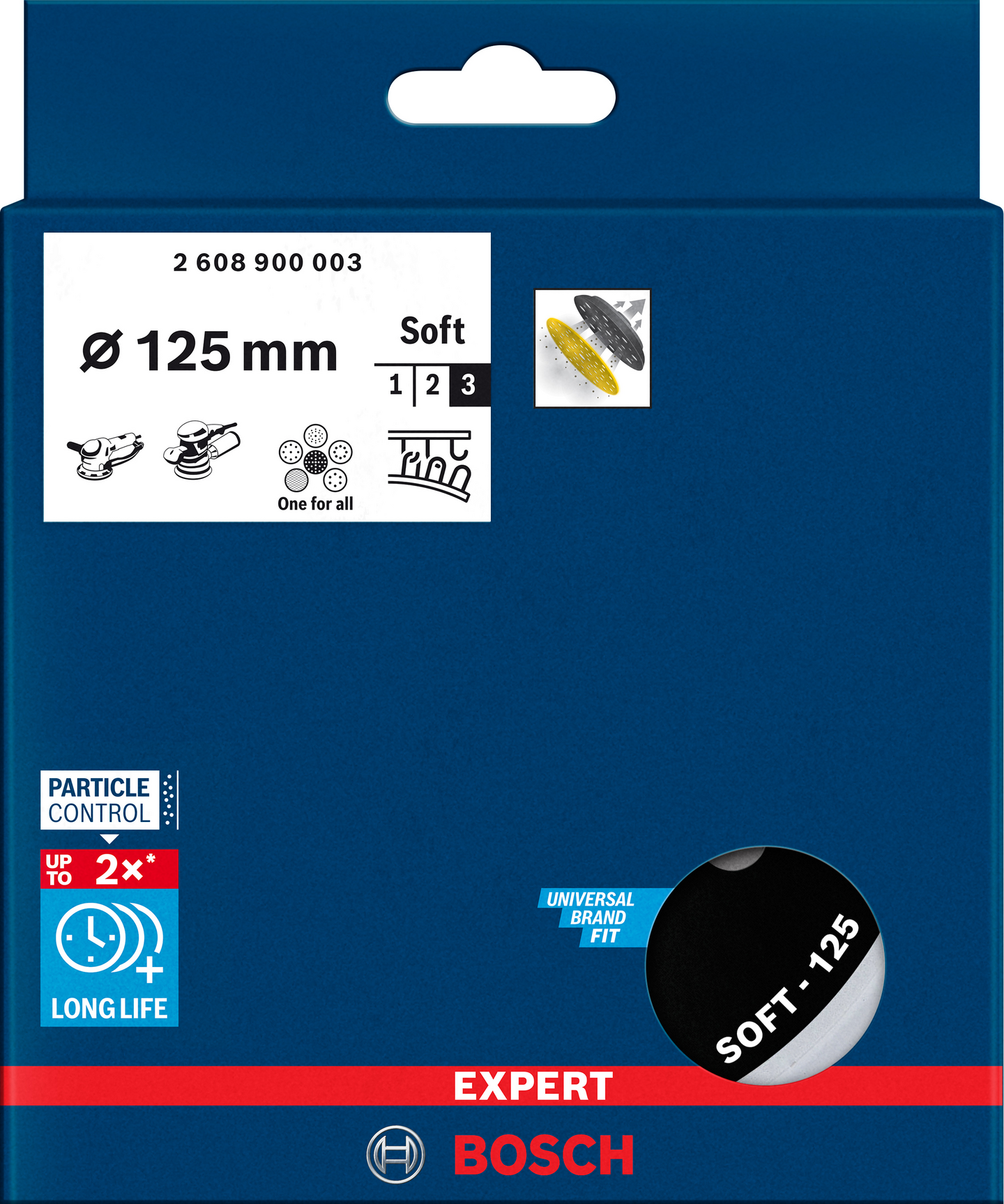 Hiomalautanen Bosch EXPERT Multihole, 125 mm, pehmeä