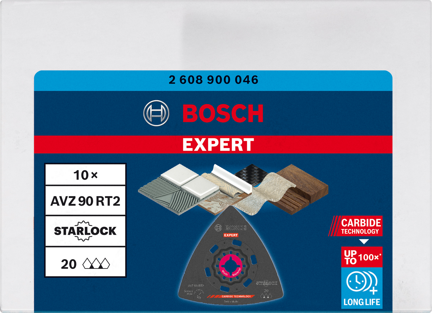 Terä monitoimityökalulle Bosch EXPERT Sanding Plate AVZ 90 RT2, 10 kpl
