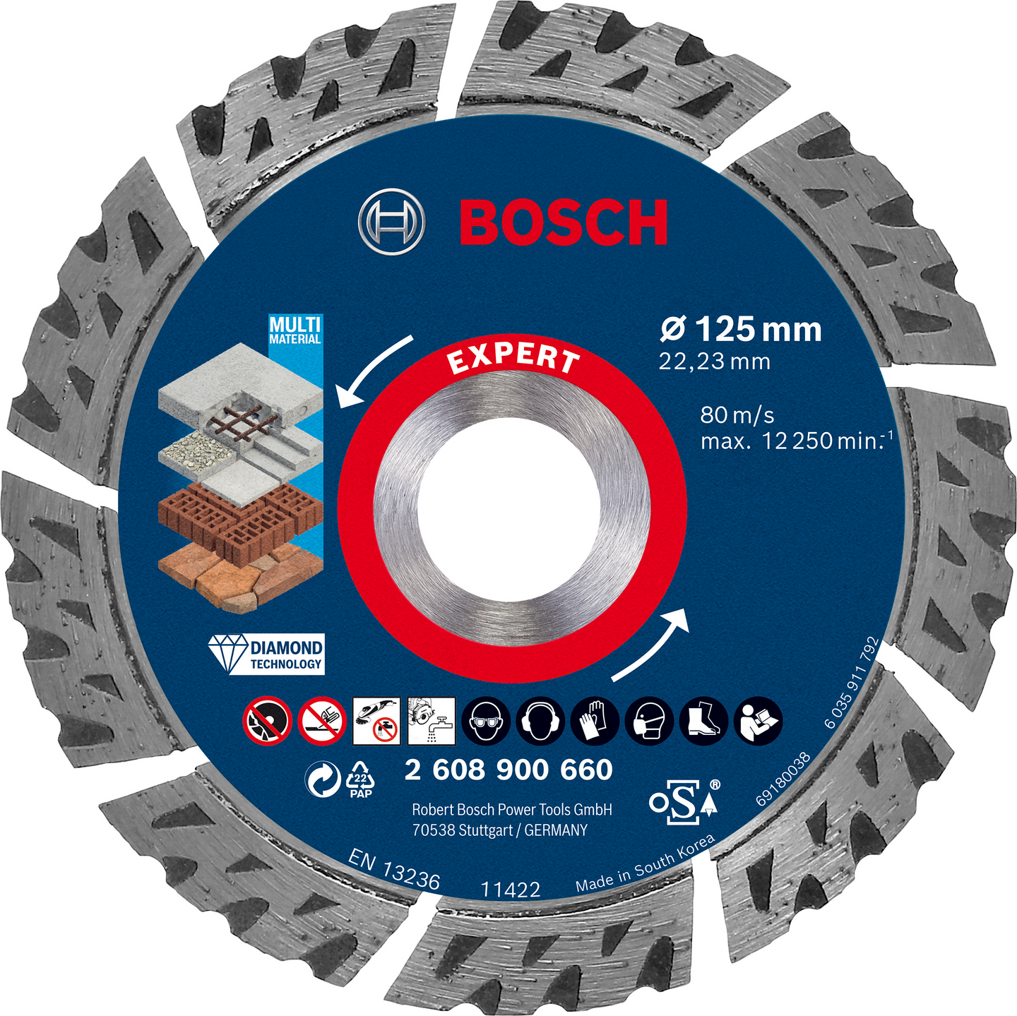 Timanttikatkaisulaikka Bosch EXPERT MultiMaterial 125 x 22,23 x 2,2 x 12 mm