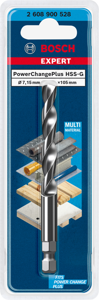Keskiöporanterä Bosch EXPERT Power Change Plus, HSS-G, 7,15 x 105 mm