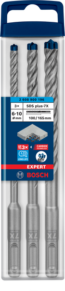 Poravasaranteräsarja Bosch Expert SDS plus-7X 6/8/10mm 3kpl