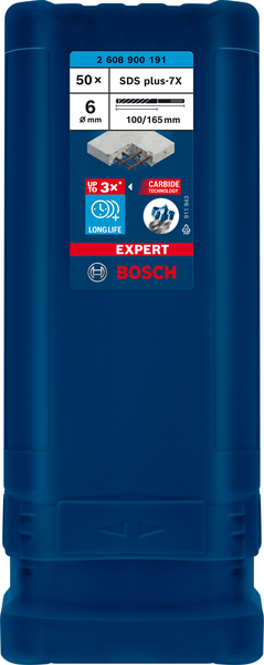 Poravasaranterä Bosch Expert SDS plus-7X 6x100x165mm 50kpl