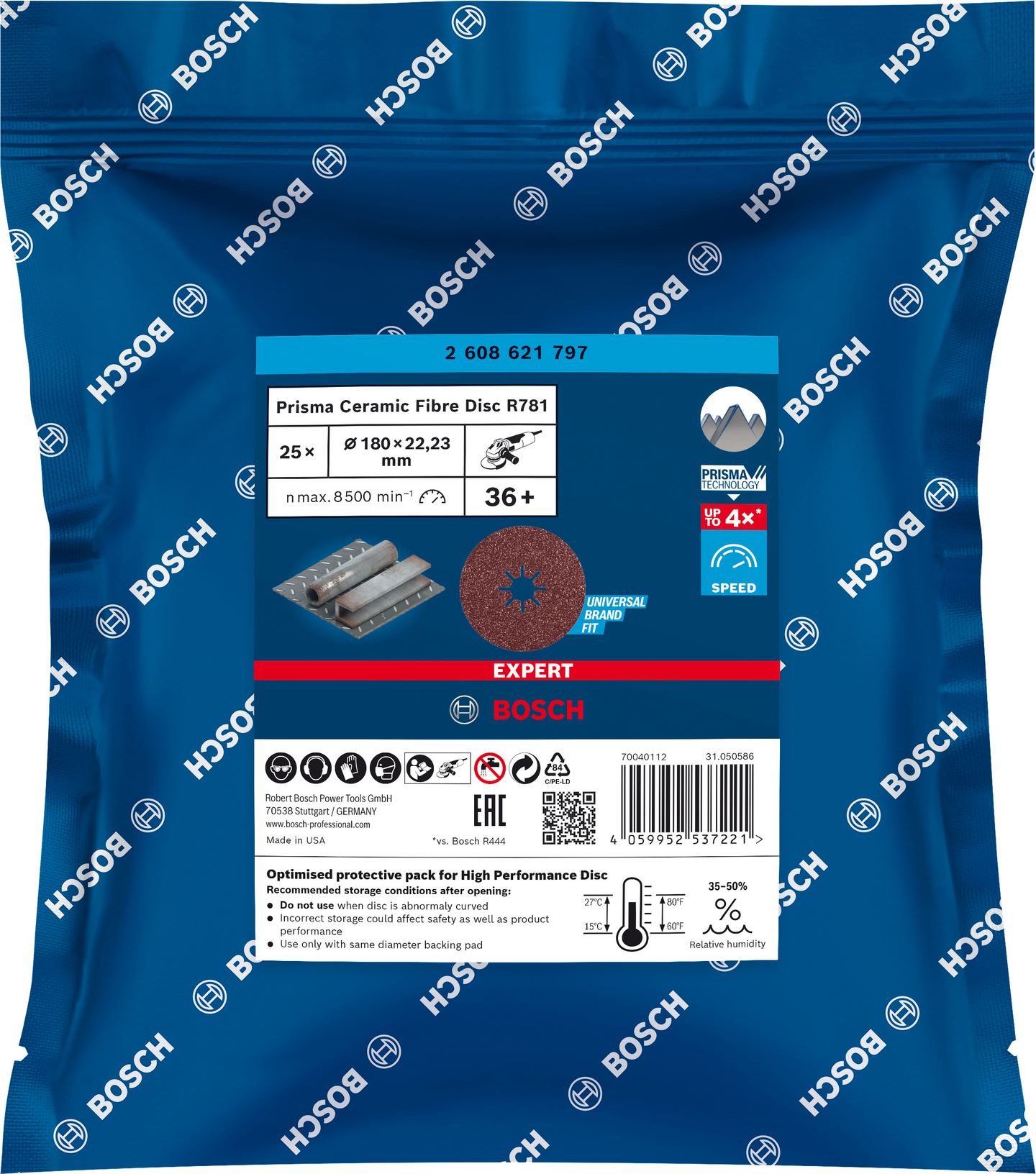 Kuituhiomalaikka Bosch EXPERT R781 Ceramic, 180 mm, 22,23 mm, G 36