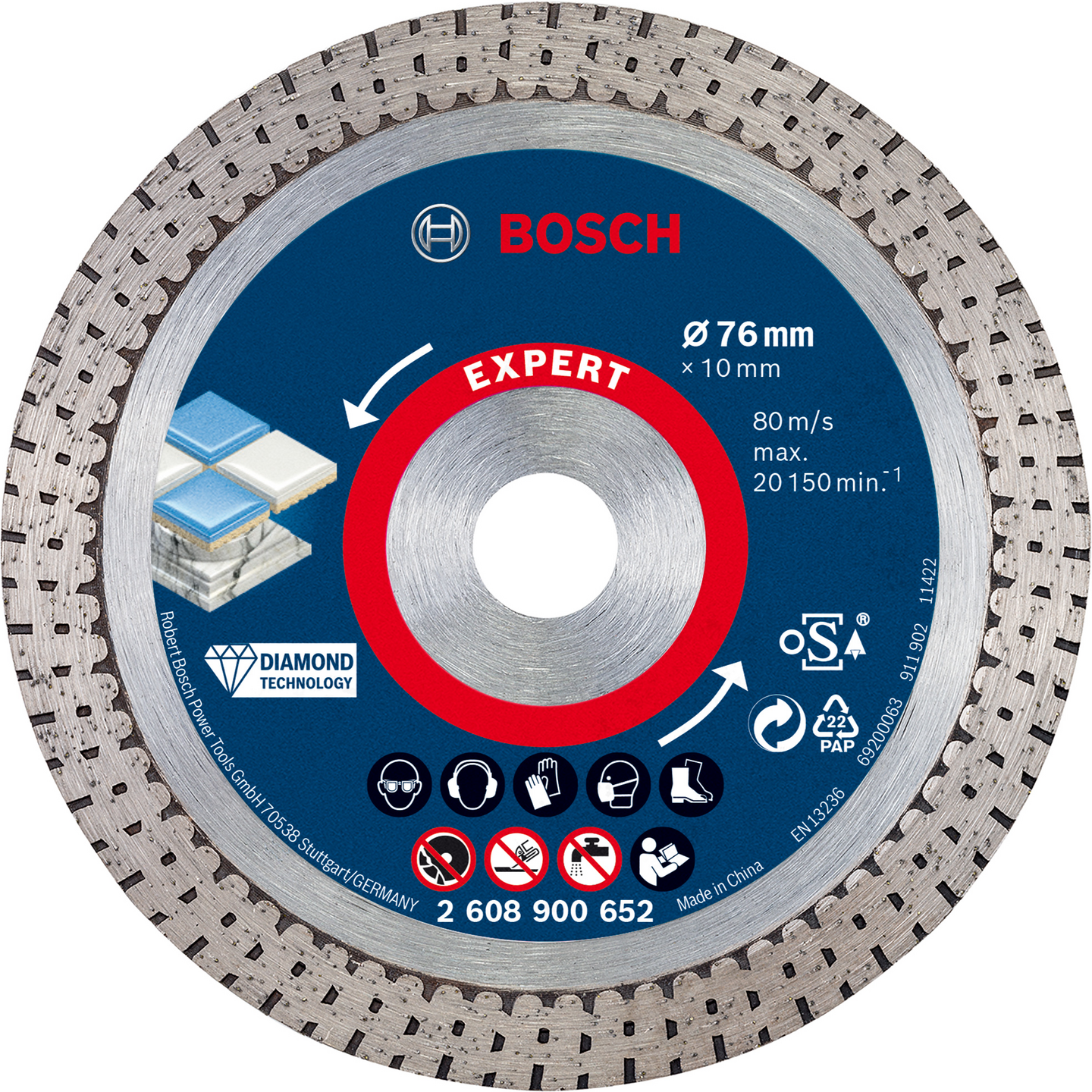 Timanttikatkaisulaikka Bosch EXPERT HardCeramic 76 x 10 x 1,5 x 10 mm