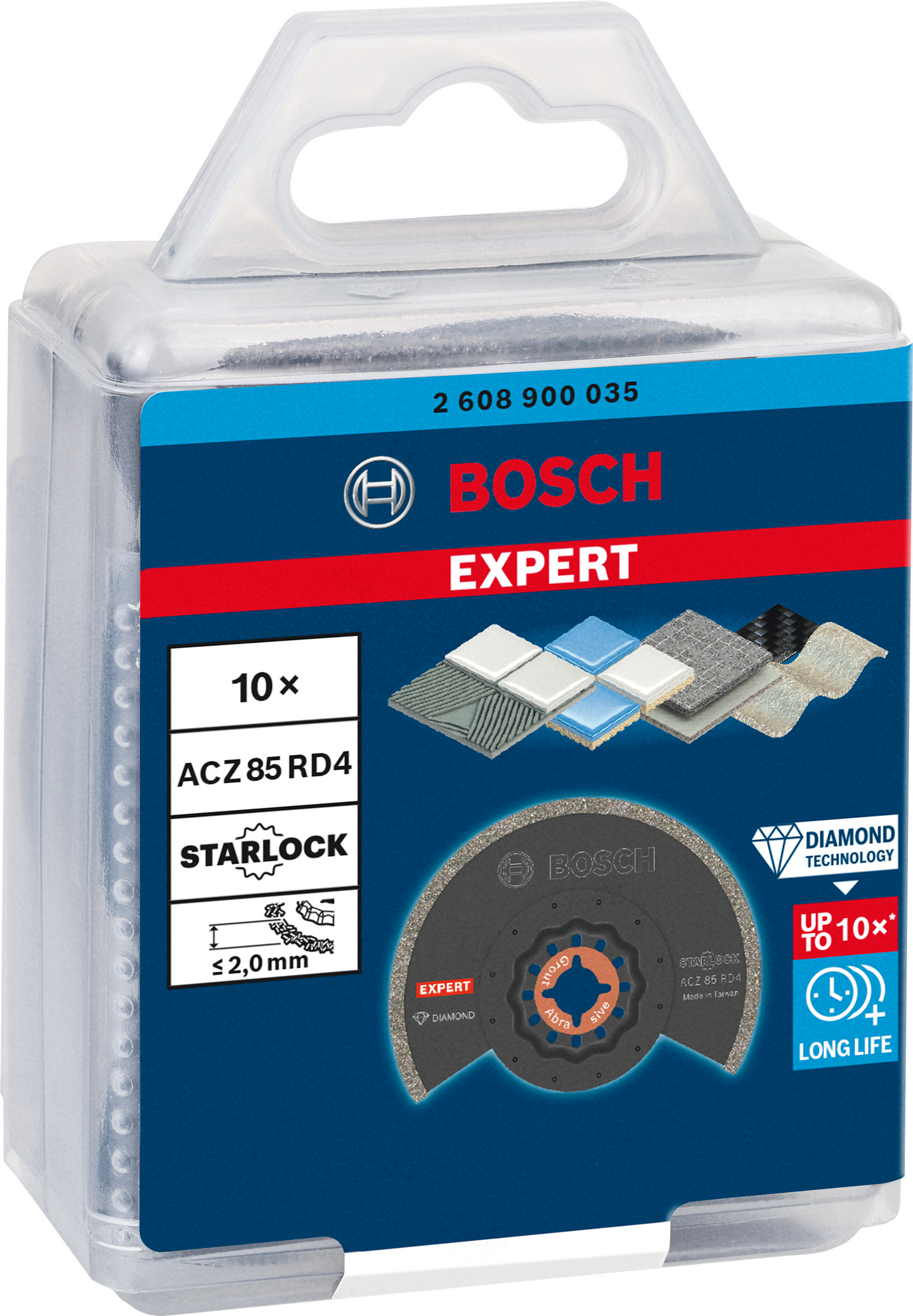 Terä monitoimityökalulle Bosch EXPERT Grout Segment Blade ACZ 85 RD4 85mm, 10kpl