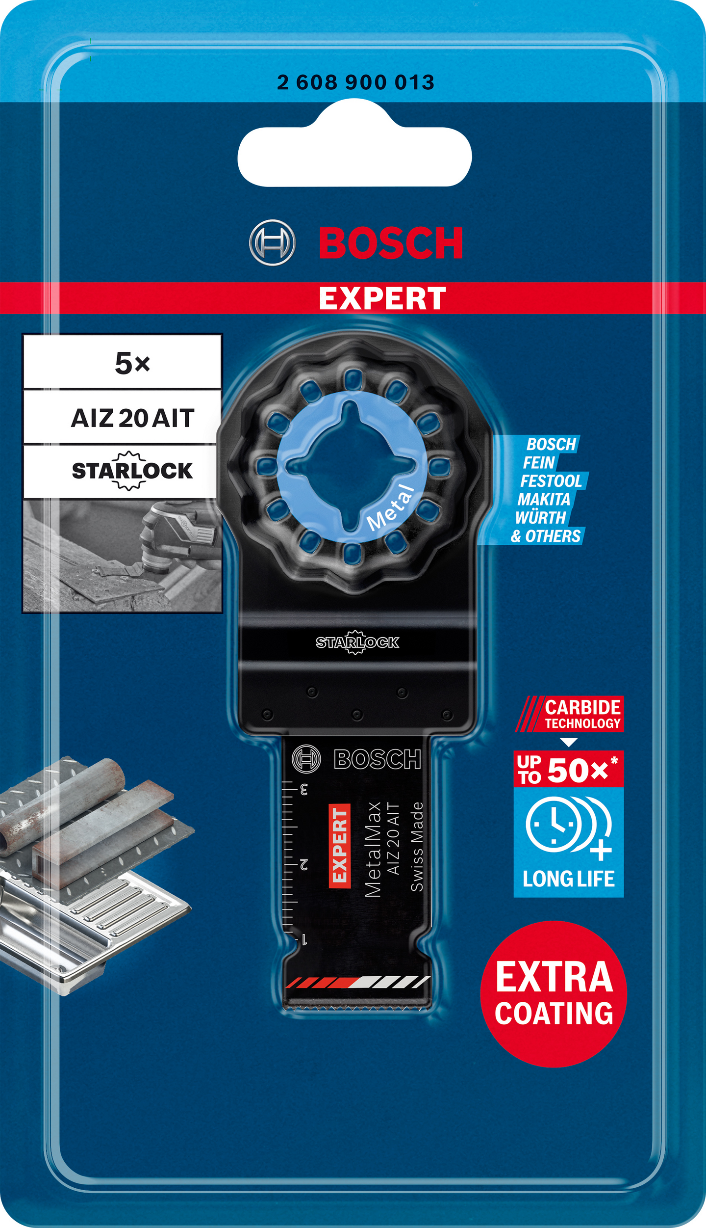 Terä monitoimityökalulle Bosch EXPERT MetalMax AIZ 20 AIT, 40 x 20 mm, 5 kpl
