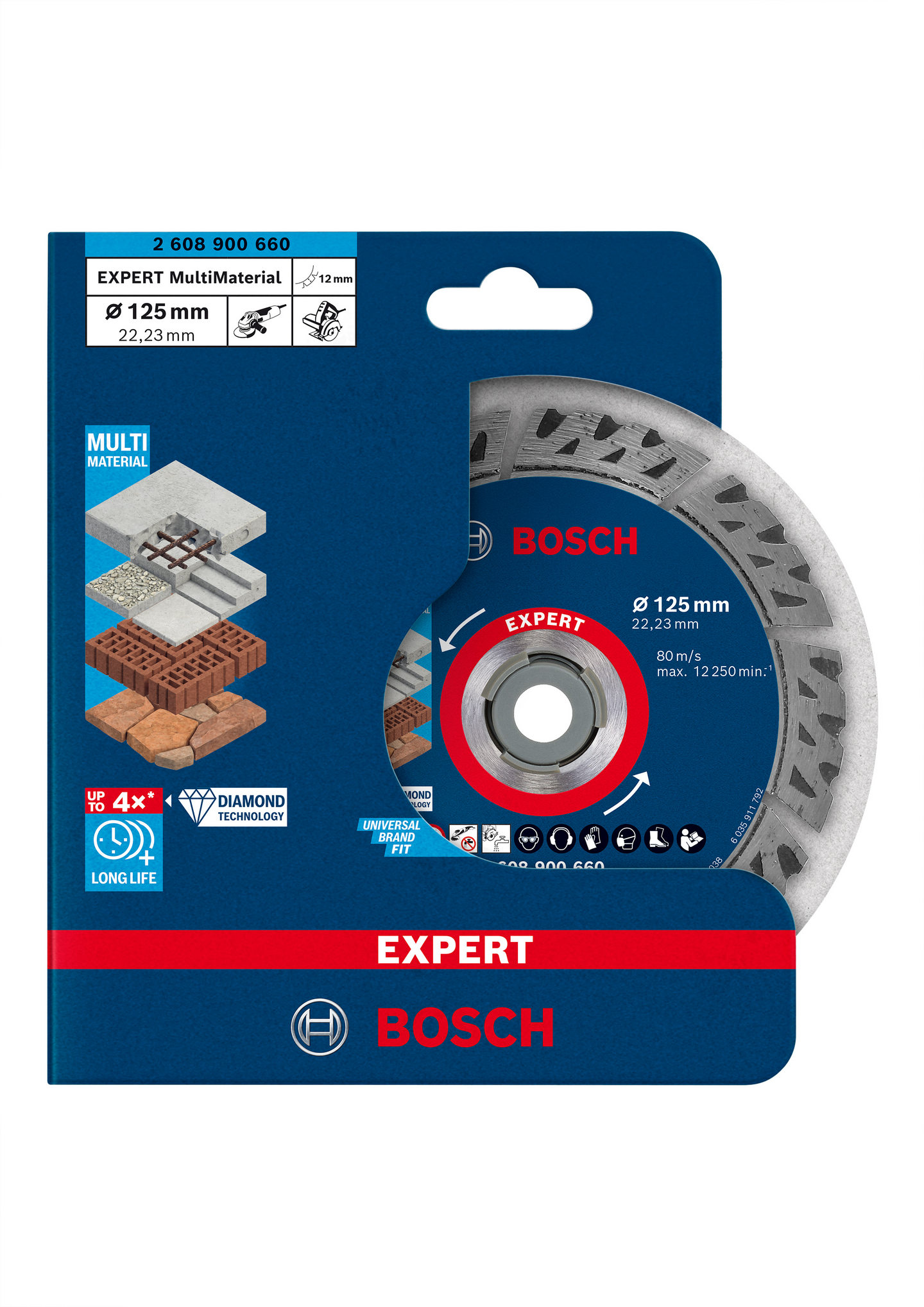Timanttikatkaisulaikka Bosch EXPERT MultiMaterial 125 x 22,23 x 2,2 x 12 mm