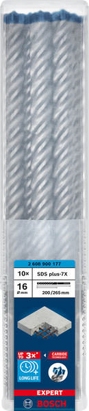 Poravasaranterä Bosch Expert SDS plus-7X 16x200x265mm 10kpl