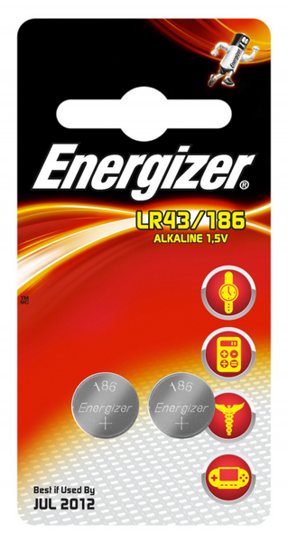 BATTERI ENERGIZER ALKALINE LR43/186 2ST