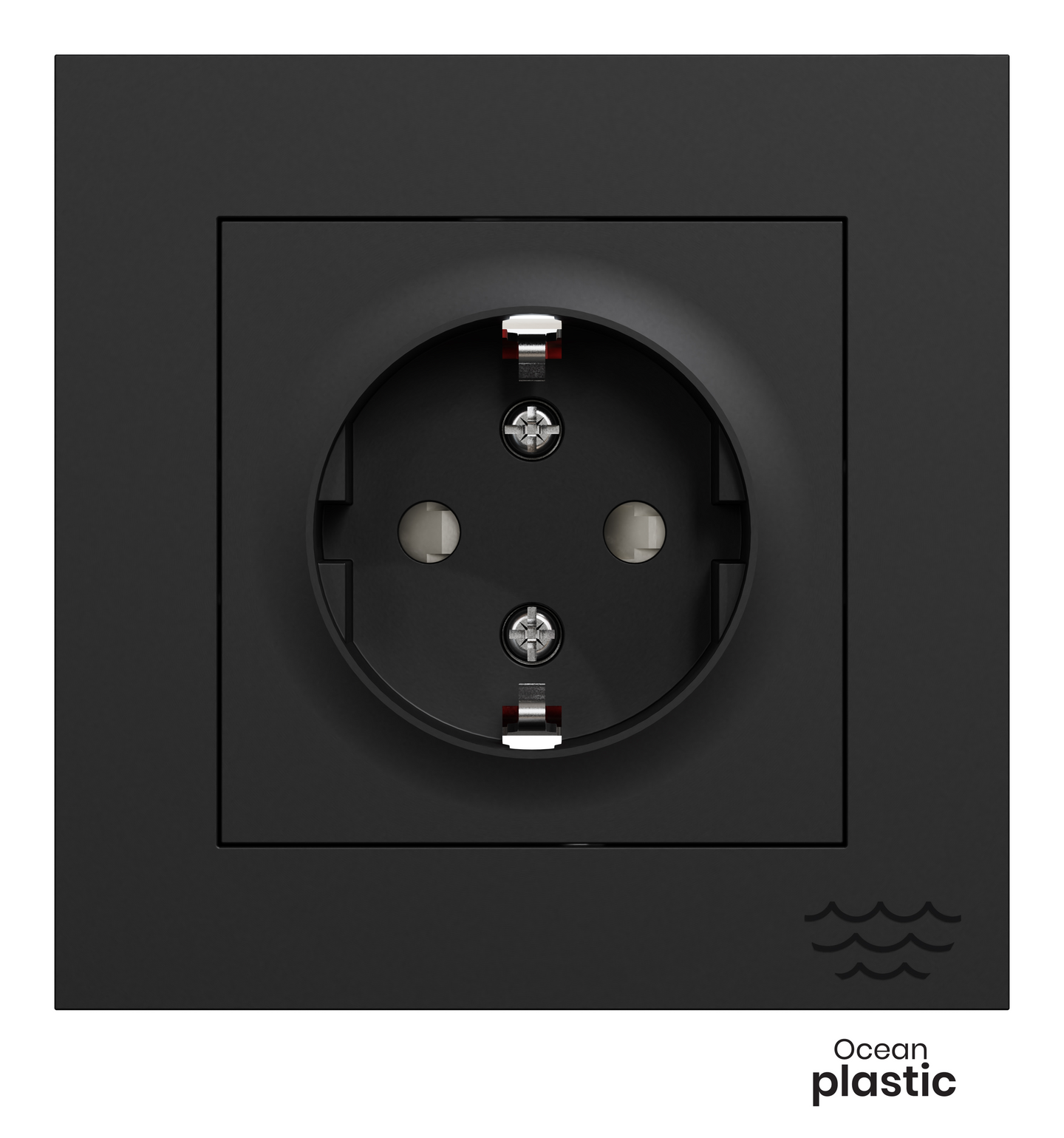 Pistorasia Elko Plus 1S/16A/250V/IP21 uppoasennus Ocean Plastic musta