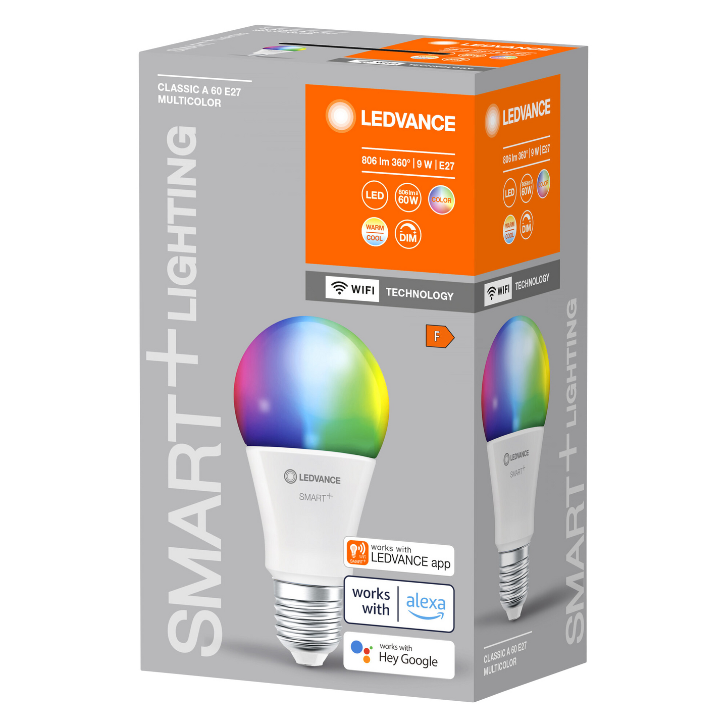 Led-vakiolamppu LEDVANCE SMART+ WiFi CLA 806lm RGBW E27 muovirunko