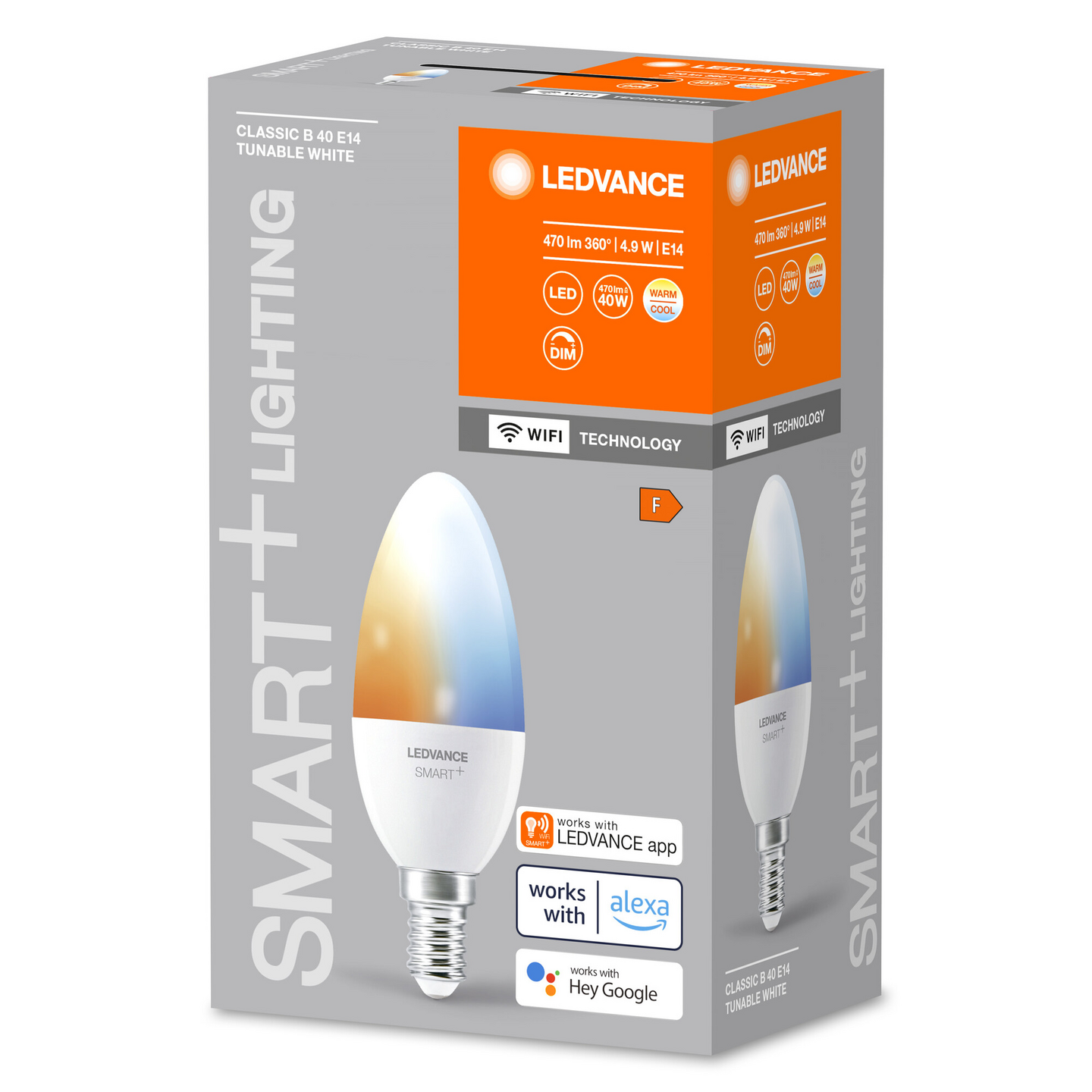 Led-kynttilälamppu LEDVANCE SMART+ WiFi CLB 470lm TW E14 muovirunko