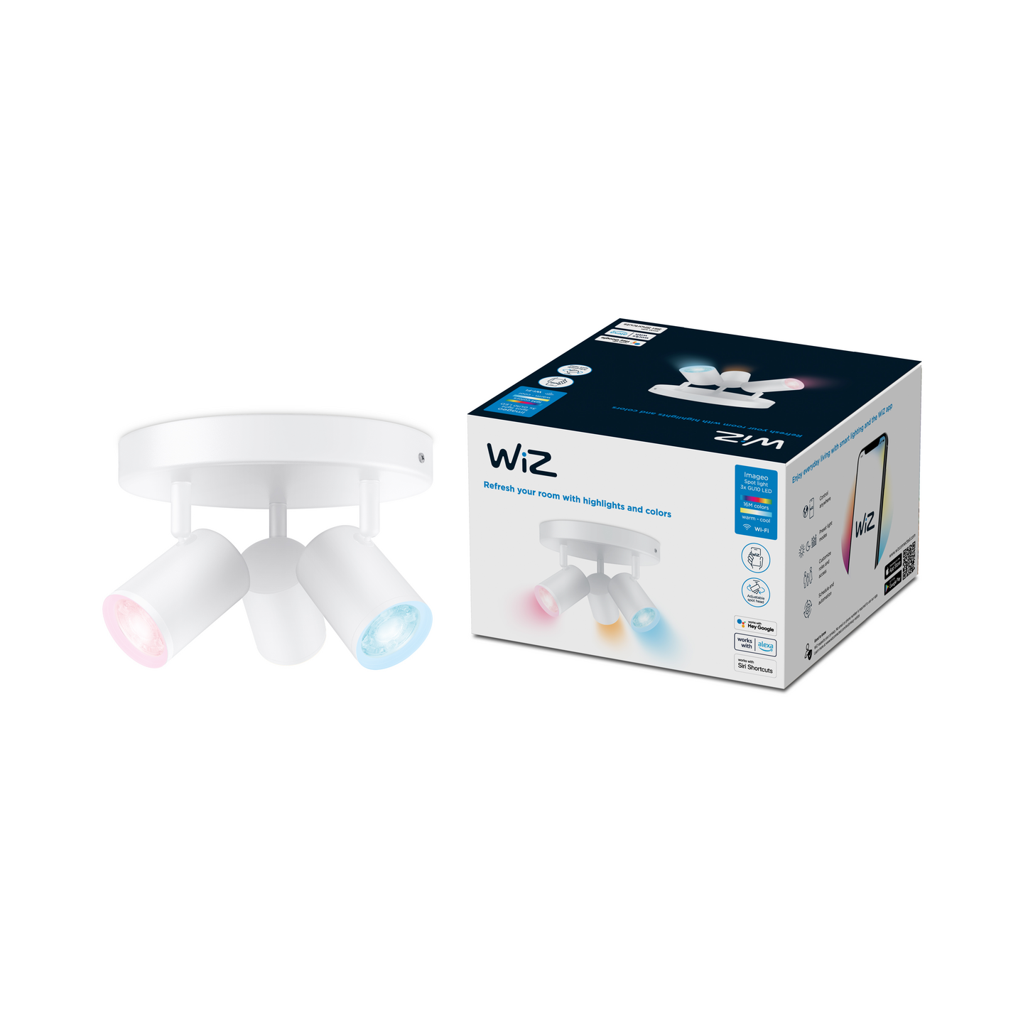 Kohdevalaisin WiZ Imageo valkoinen 3x5W RGB